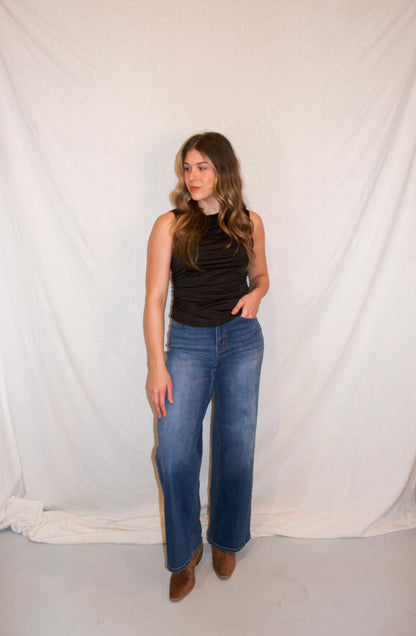 Lucy Wide Leg Jeans - Medium Denim